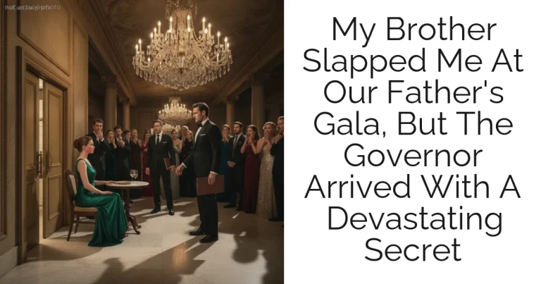 My Brother Slapped Me At Our Father's Gala, But The Governor Arrived With A Devastating Secret