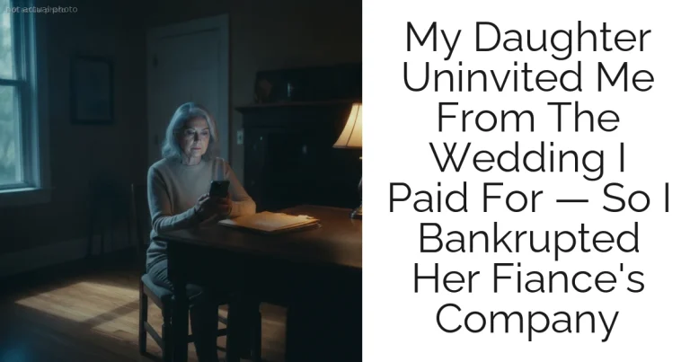 My Daughter Uninvited Me From The Wedding I Paid For — So I Bankrupted Her Fiance's Company
