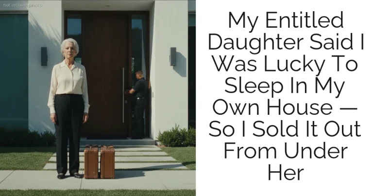 My Entitled Daughter Said I Was Lucky To Sleep In My Own House — So I Sold It Out From Under Her