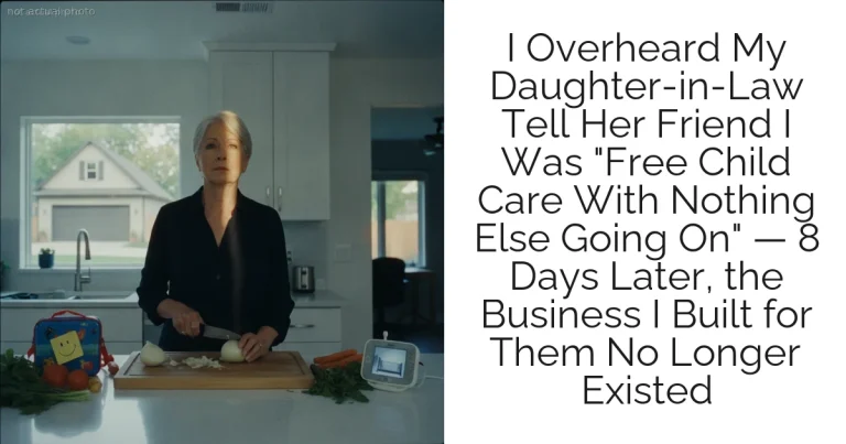 I Overheard My Daughter-in-Law Tell Her Friend I Was "Free Child Care With Nothing Else Going On" — 8 Days Later, the Business I Built for Them No Longer Existed