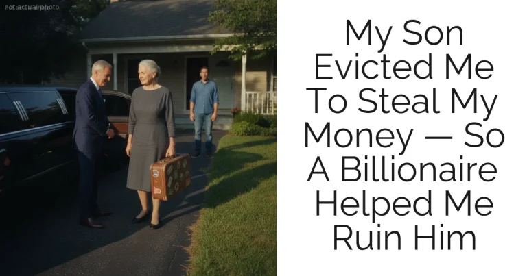 My Son Evicted Me To Steal My Money — So A Billionaire Helped Me Ruin Him
