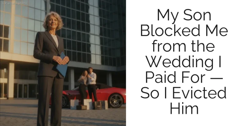 My Son Blocked Me from the Wedding I Paid For — So I Evicted Him