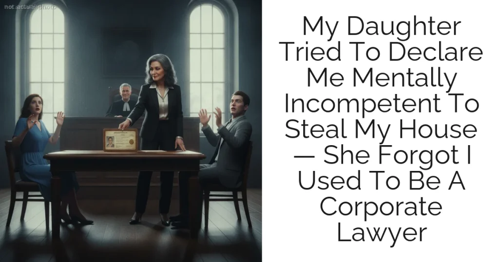 My Daughter Tried To Declare Me Mentally Incompetent To Steal My House — She Forgot I Used To Be A Corporate Lawyer
