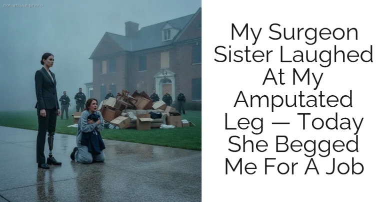 My Surgeon Sister Laughed At My Amputated Leg — Today She Begged Me For A Job