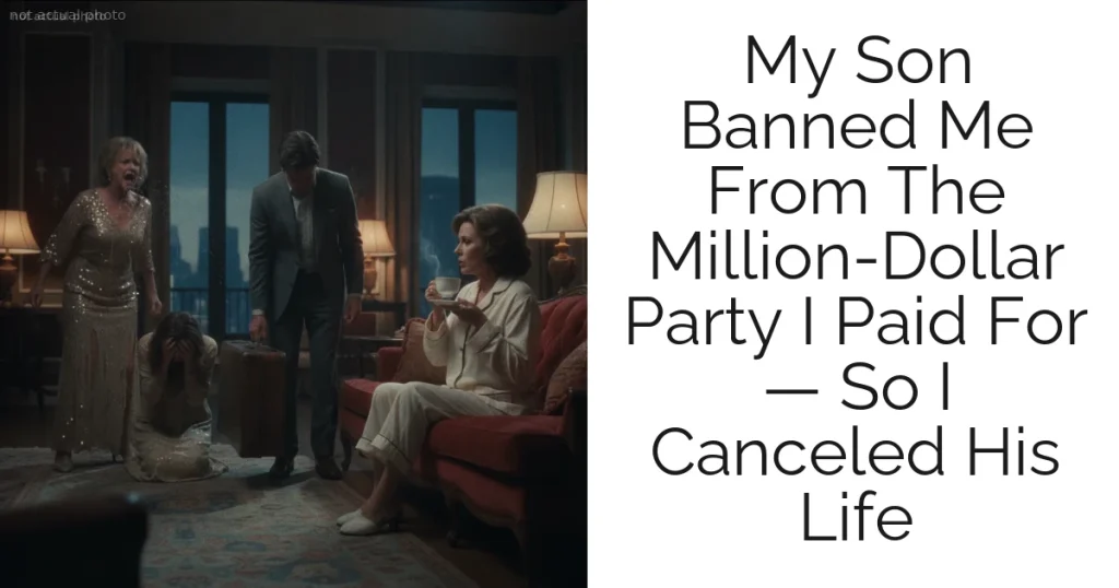 My Son Banned Me From The Million-Dollar Party I Paid For — So I Canceled His Life