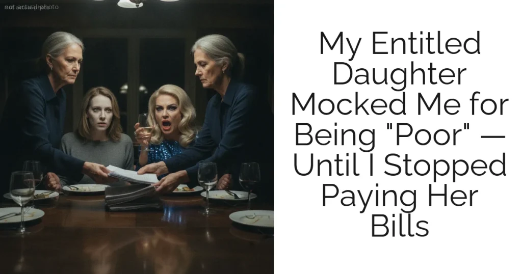 My Entitled Daughter Mocked Me for Being "Poor" — Until I Stopped Paying Her Bills