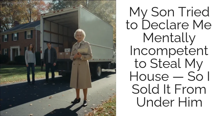 My Son Tried to Declare Me Mentally Incompetent to Steal My House — So I Sold It From Under Him