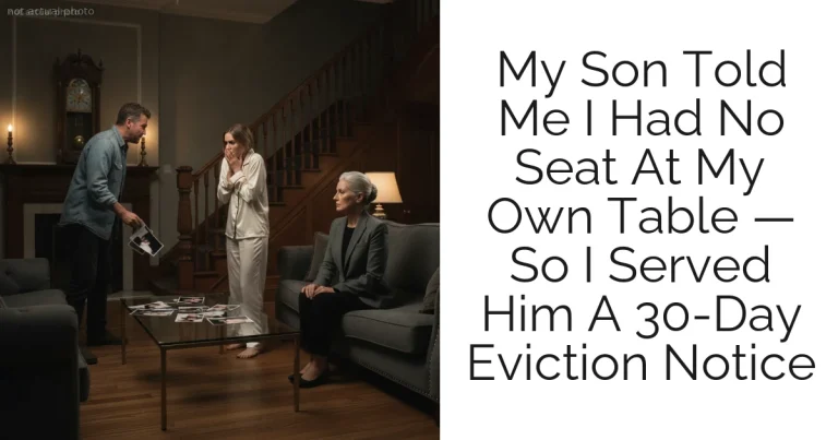 My Son Told Me I Had No Seat At My Own Table — So I Served Him A 30-Day Eviction Notice
