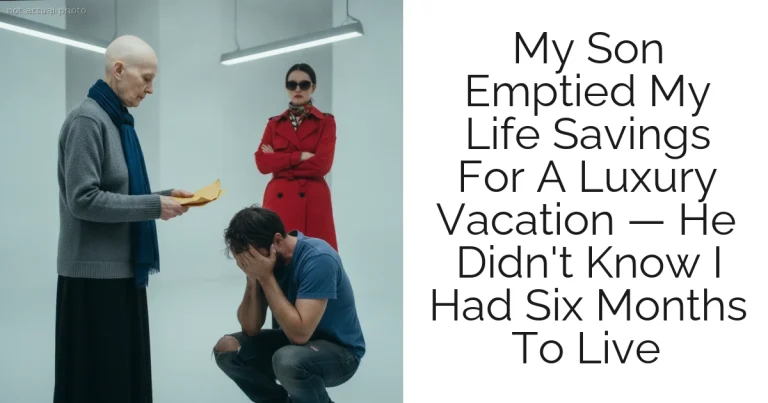 My Son Emptied My Life Savings For A Luxury Vacation — He Didn't Know I Had Six Months To Live
