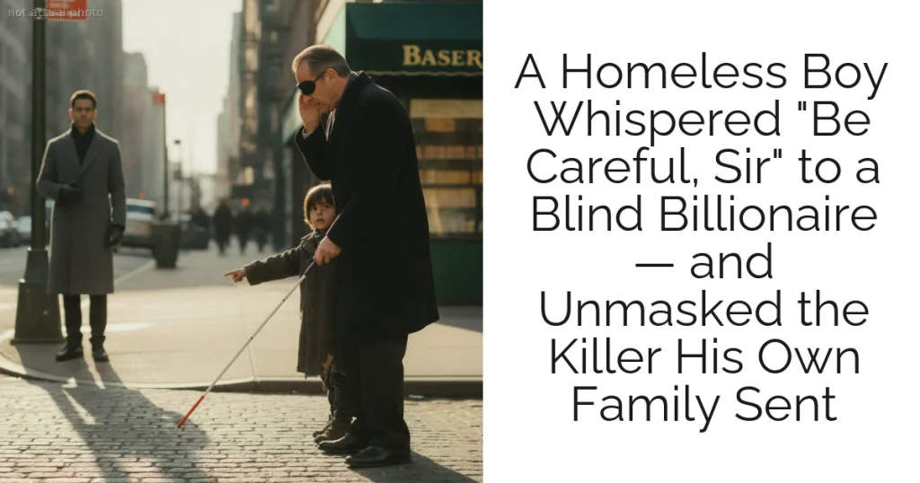 A Homeless Boy Whispered "Be Careful, Sir" to a Blind Billionaire — and Unmasked the Killer His Own Family Sent