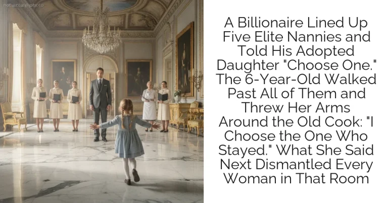 A Billionaire Lined Up Five Elite Nannies and Told His Adopted Daughter "Choose One." The 6-Year-Old Walked Past All of Them and Threw Her Arms Around the Old Cook: "I Choose the One Who Stayed." What She Said Next Dismantled Every Woman in That Room