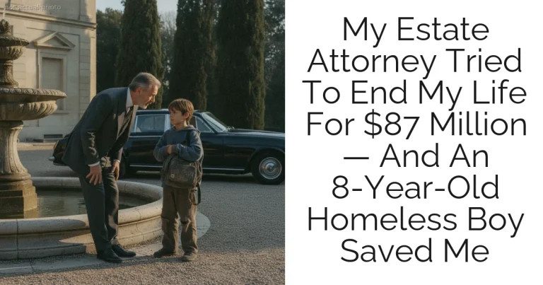 My Estate Attorney Tried To End My Life For $87 Million — And An 8-Year-Old Homeless Boy Saved Me