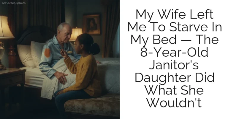 My Wife Left Me To Starve In My Bed — The 8-Year-Old Janitor's Daughter Did What She Wouldn't