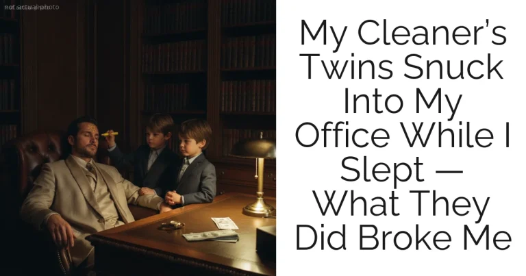 My Cleaner’s Twins Snuck Into My Office While I Slept — What They Did Broke Me