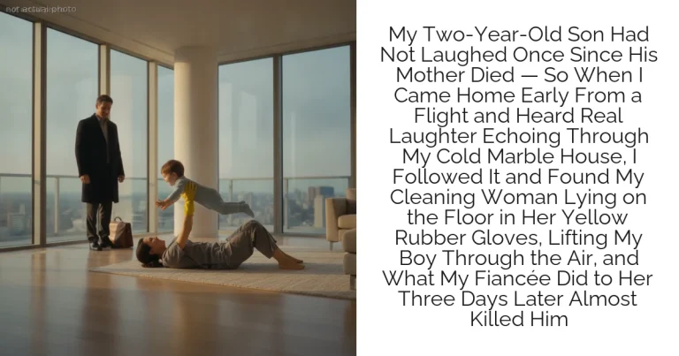 My Two-Year-Old Son Had Not Laughed Once Since His Mother Died — So When I Came Home Early From a Flight and Heard Real Laughter Echoing Through My Cold Marble House, I Followed It and Found My Cleaning Woman Lying on the Floor in Her Yellow Rubber Gloves, Lifting My Boy Through the Air, and What My Fiancée Did to Her Three Days Later Almost Killed Him