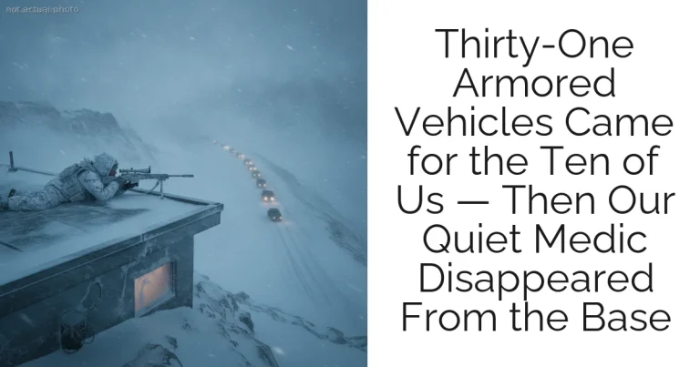 Thirty-One Armored Vehicles Came for the Ten of Us — Then Our Quiet Medic Disappeared From the Base