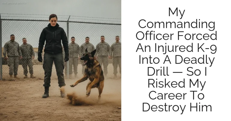 My Commanding Officer Forced An Injured K-9 Into A Deadly Drill — So I Risked My Career To Destroy Him
