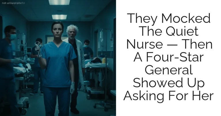 They Mocked The Quiet Nurse — Then A Four-Star General Showed Up Asking For Her