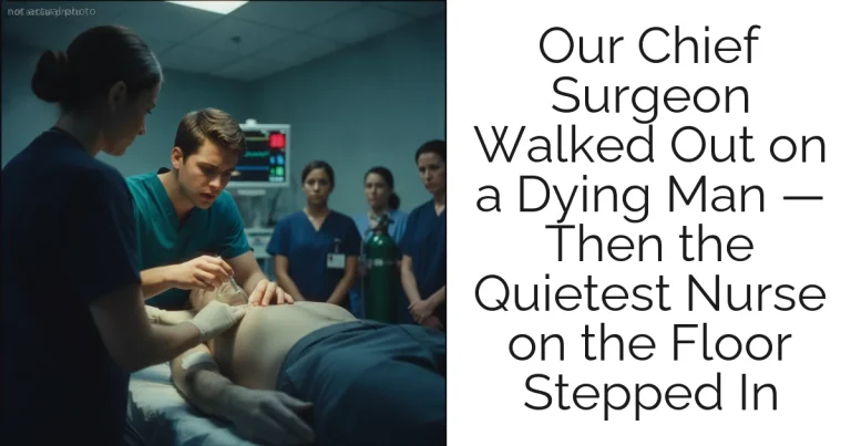 Our Chief Surgeon Walked Out on a Dying Man — Then the Quietest Nurse on the Floor Stepped In