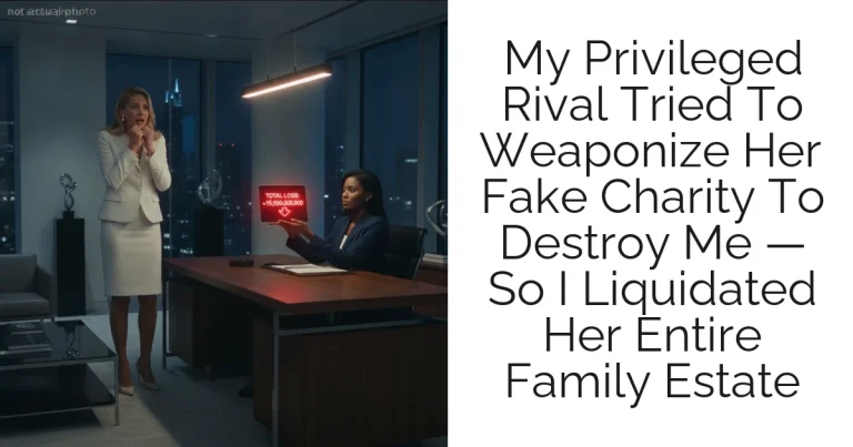 My Privileged Rival Tried To Weaponize Her Fake Charity To Destroy Me — So I Liquidated Her Entire Family Estate