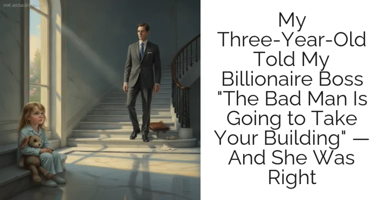 My Three-Year-Old Told My Billionaire Boss "The Bad Man Is Going to Take Your Building" — And She Was Right