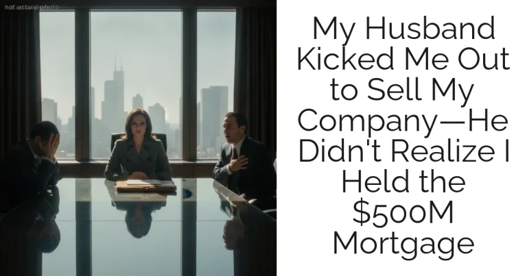 My Husband Kicked Me Out to Sell My Company—He Didn't Realize I Held the $500M Mortgage