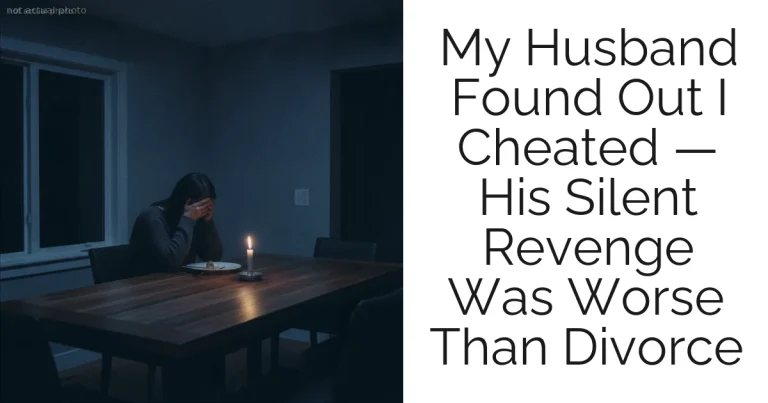 My Husband Found Out I Cheated — His Silent Revenge Was Worse Than Divorce