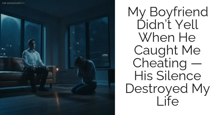 My Boyfriend Didn’t Yell When He Caught Me Cheating — His Silence Destroyed My Life