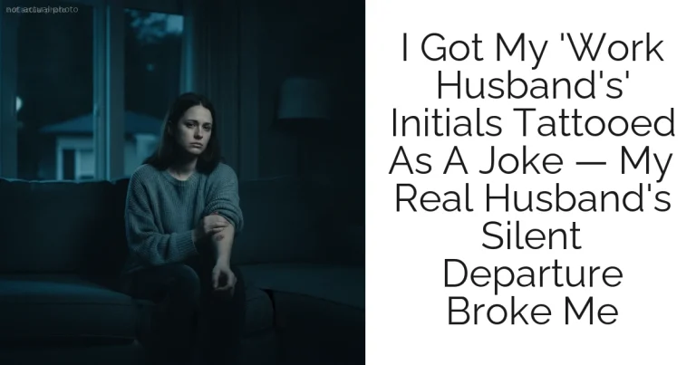 I Got My 'Work Husband's' Initials Tattooed As A Joke — My Real Husband's Silent Departure Broke Me