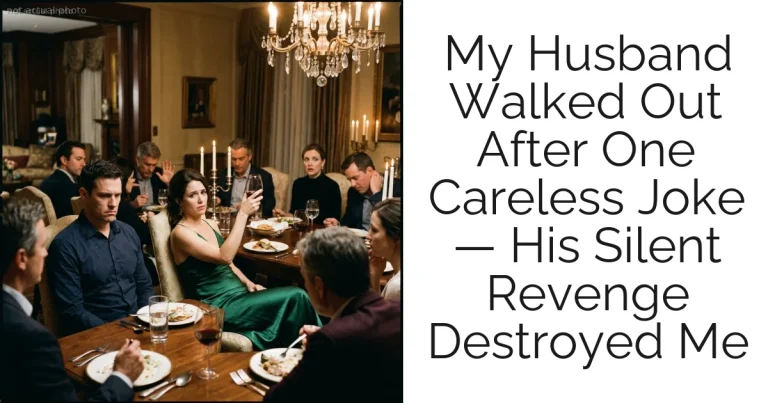 My Husband Walked Out After One Careless Joke — His Silent Revenge Destroyed Me