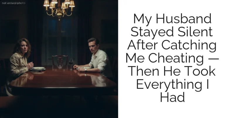 My Husband Stayed Silent After Catching Me Cheating — Then He Took Everything I Had