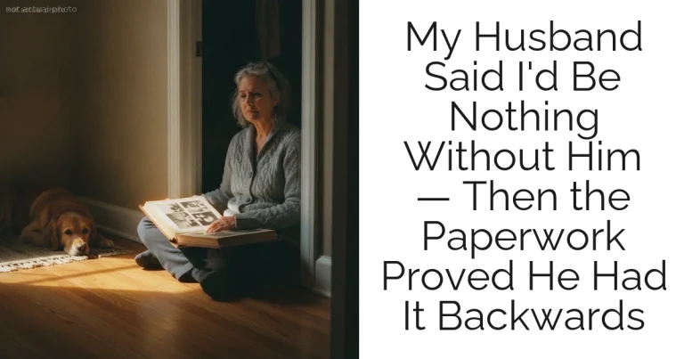 My Husband Said I'd Be Nothing Without Him — Then the Paperwork Proved He Had It Backwards