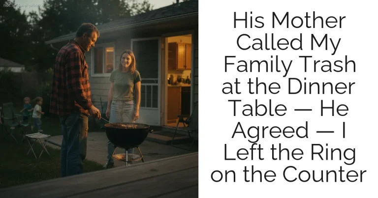 His Mother Called My Family Trash at the Dinner Table — He Agreed — I Left the Ring on the Counter