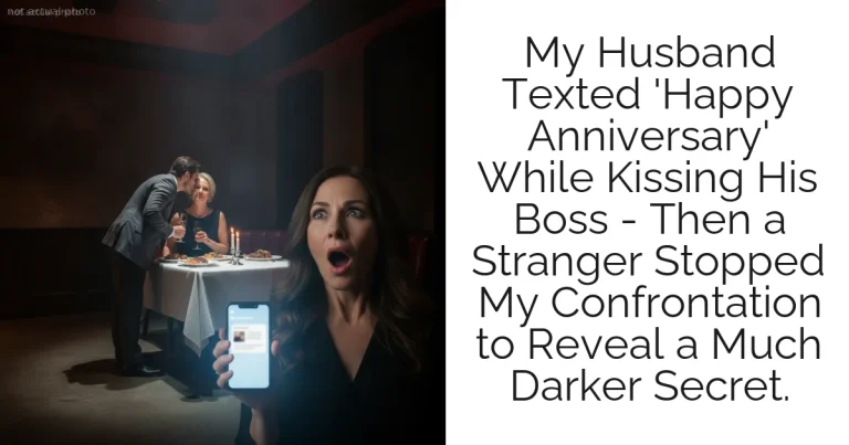 My Husband Texted 'Happy Anniversary' While Kissing His Boss - Then a Stranger Stopped My Confrontation to Reveal a Much Darker Secret.
