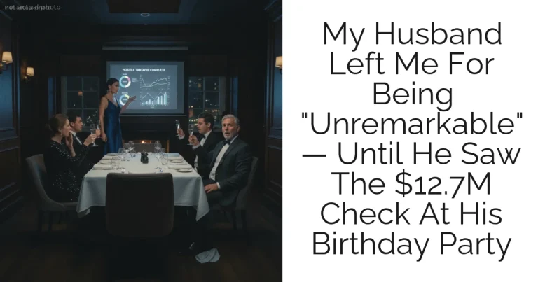 My Husband Left Me For Being "Unremarkable" — Until He Saw The $12.7M Check At His Birthday Party