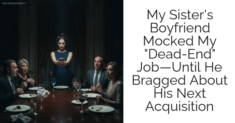 My Sister's Boyfriend Mocked My "Dead-End" Job—Until He Bragged About His Next Acquisition