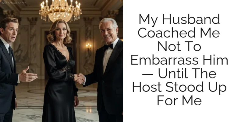 My Husband Coached Me Not To Embarrass Him — Until The Host Stood Up For Me