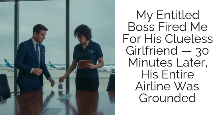 My Entitled Boss Fired Me For His Clueless Girlfriend — 30 Minutes Later, His Entire Airline Was Grounded