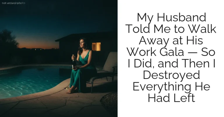 My Husband Told Me to Walk Away at His Work Gala — So I Did, and Then I Destroyed Everything He Had Left