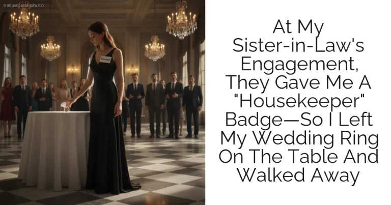 At My Sister-in-Law's Engagement, They Gave Me A "Housekeeper" Badge—So I Left My Wedding Ring On The Table And Walked Away