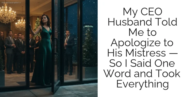 My CEO Husband Told Me to Apologize to His Mistress — So I Said One Word and Took Everything