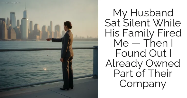 My Husband Sat Silent While His Family Fired Me — Then I Found Out I Already Owned Part of Their Company