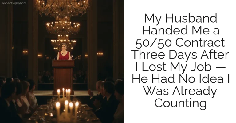 My Husband Handed Me a 50/50 Contract Three Days After I Lost My Job — He Had No Idea I Was Already Counting