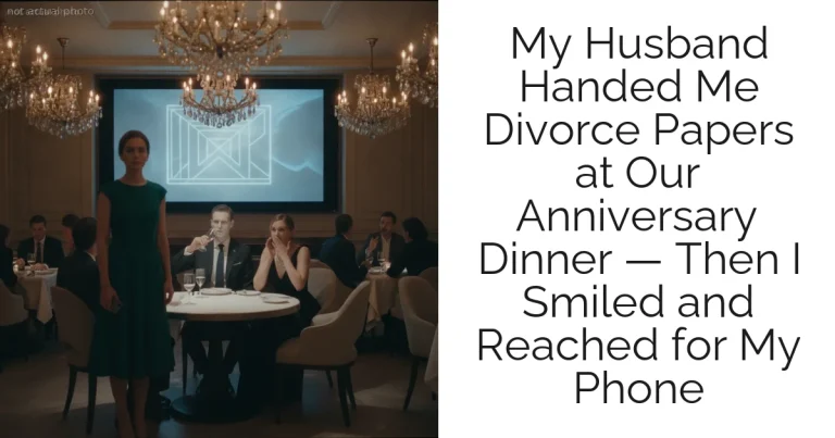 My Husband Handed Me Divorce Papers at Our Anniversary Dinner — Then I Smiled and Reached for My Phone