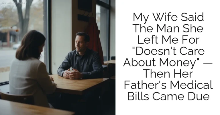 My Wife Said The Man She Left Me For "Doesn't Care About Money" — Then Her Father's Medical Bills Came Due