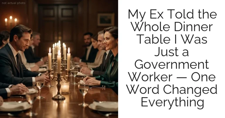 My Ex Told the Whole Dinner Table I Was Just a Government Worker — One Word Changed Everything