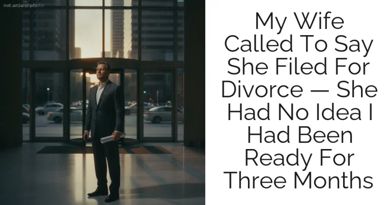 My Wife Called To Say She Filed For Divorce — She Had No Idea I Had Been Ready For Three Months