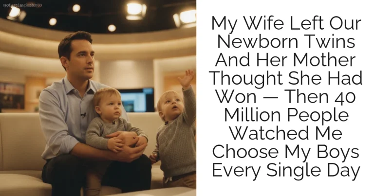 My Wife Left Our Newborn Twins And Her Mother Thought She Had Won — Then 40 Million People Watched Me Choose My Boys Every Single Day