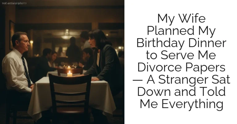 My Wife Planned My Birthday Dinner to Serve Me Divorce Papers — A Stranger Sat Down and Told Me Everything