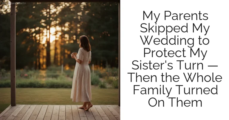 My Parents Skipped My Wedding to Protect My Sister's Turn — Then the Whole Family Turned On Them